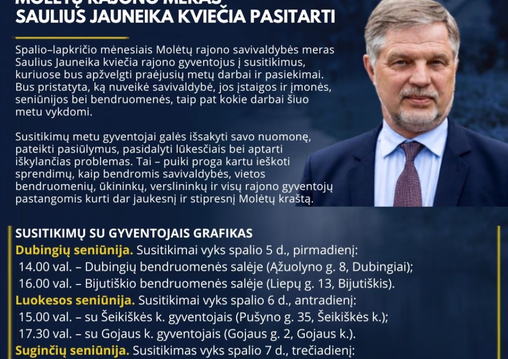 Molėtų rajono meras pradeda kasmetinius susitikimus su gyventojais
