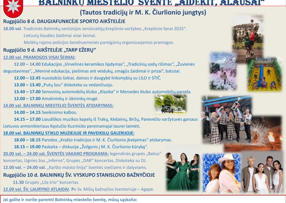 Rugpjūčio 8-10 dienomis balninkiečiai kviečia į miestelio šventę "Aidėkit, Alaušai"