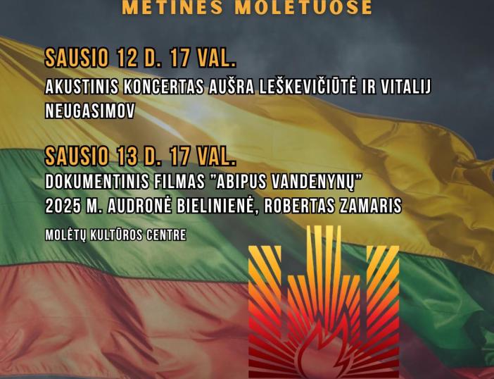 Kviečiame dalyvauti Laisvės gynėjų dienos 35-osios sukakties minėjimo renginiuose Molėtuose sausio 12 ir 13 dienomis