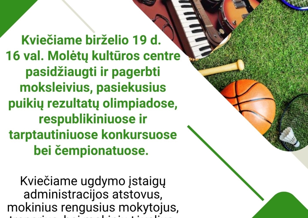 Vyks Molėtų rajono savivaldybės mokinių skatinimo renginys