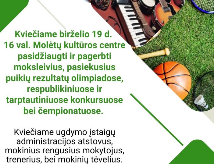 Vyks Molėtų rajono savivaldybės mokinių skatinimo renginys