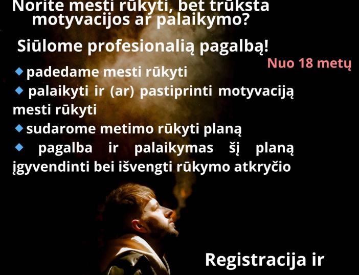 Metimo rūkyti pagalbos paslaugos Molėtų rajono gyventojams