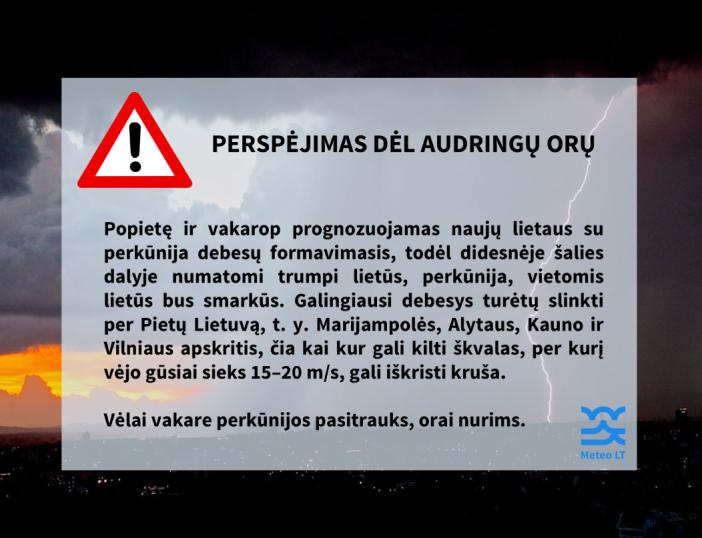 Meteo lt pranešimas