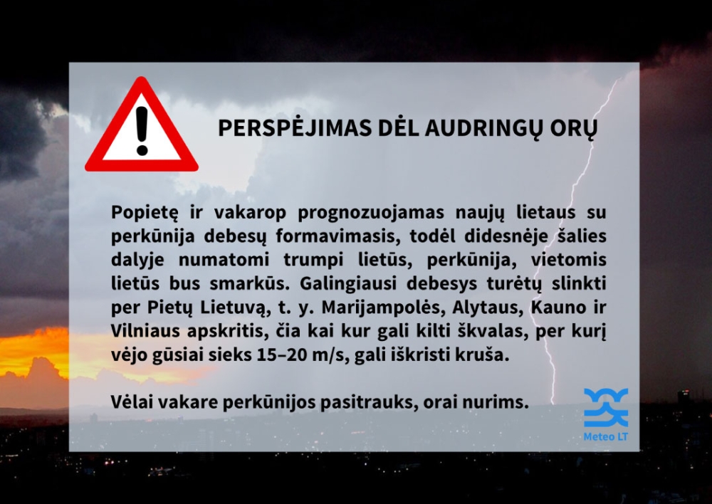 Meteo lt pranešimas