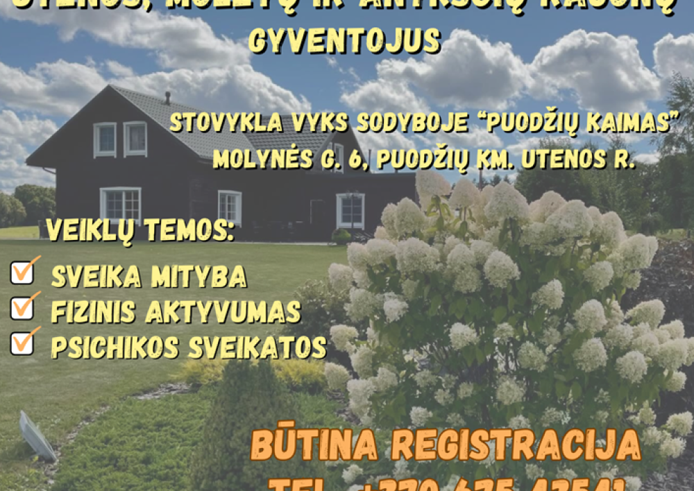 Sveikatingumo stovykla Utenos, Molėtų ir Anykščių rajonų gyventojams