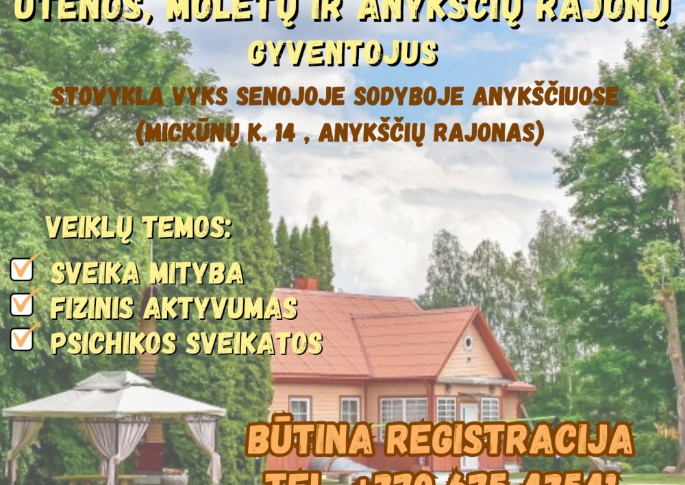 Kviečiame į nemokamą suaugusiųjų sveikatingumo stovyklą