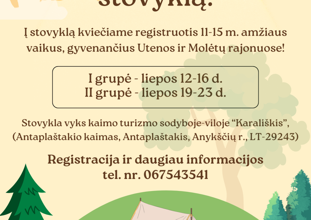Nemokama 5 dienų vaikų sveikatingumo stovykla