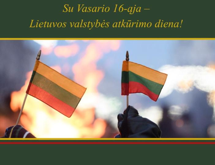 Mero sveikinimas Vasario 16-osios proga